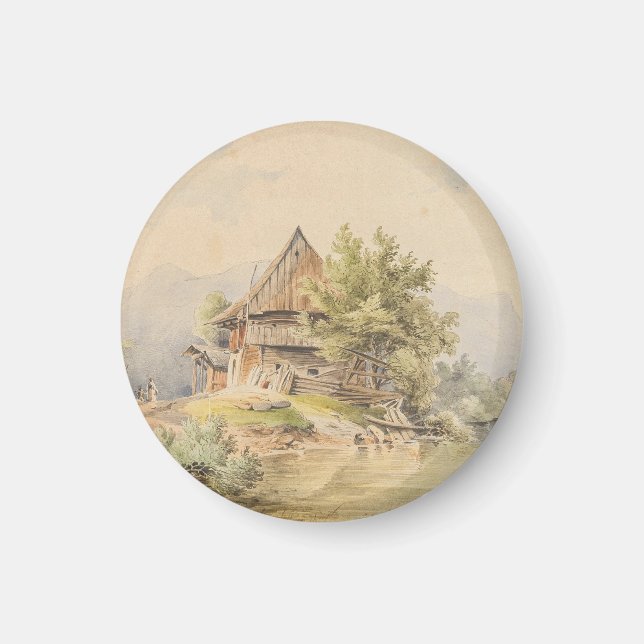 Holzhütte am See - Carl Lafite Magnet (Vorne)