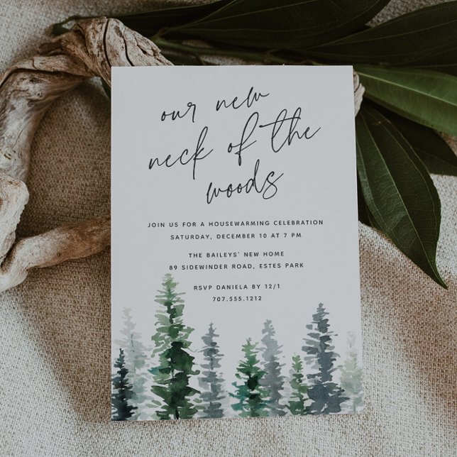 Holzhütte | Neuer Hahn der Woods Housewarming Einladung (Von Creator hochgeladen)