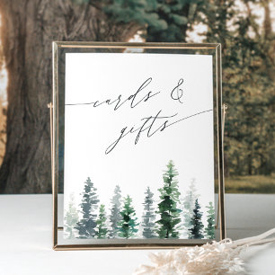 Holzhütte   Pine Forest Cards & Gifts Zeichen Poster