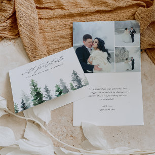 Holzhütte   Winterpine-Hochzeit Dankeskarte