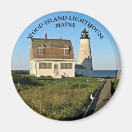 Holzinsel Leuchtturm, Maine Round Magnet
