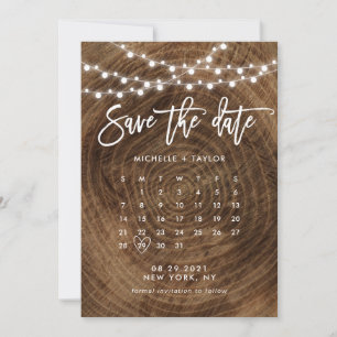 Holzkalender Save the Date Karte