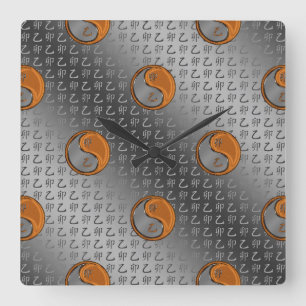 Holzkaninchen Quadratische Wanduhr