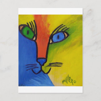 Holzkatze von Piliero Postkarte