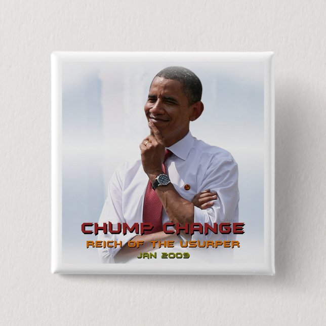 Holzklotz-Änderung (Obama) Button (Vorderseite)