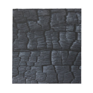 Holzkohle aus verbranntem Holz Notizblock