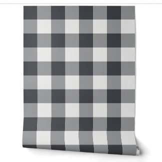 Holzkohle-Gingham mit großem Büffelkaromuster Tapete