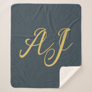 Holzkohle Gold Farbe Monogramm Professionelle Init Sherpadecke