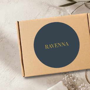 Holzkohle Gold Name Personalisiertes Maßgeschneide Runder Aufkleber