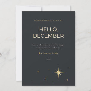 Holzkohle-Konstellations-Familien-Weihnachtskarte Einladung