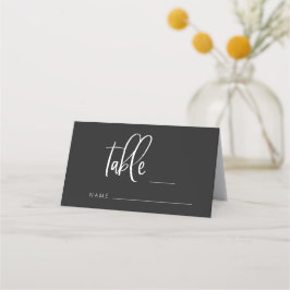 Holzkohle Moderne Minimalistische Hochzeitsszene T Platzkarte