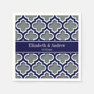 Holzkohle Navy Wht Marokkanisch #5DS Navy Name Mon Serviette