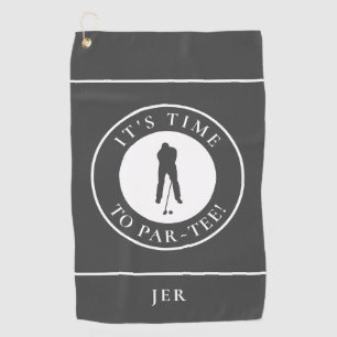 Holzkohle Par TEE Zeit Golfer Name Lustig Golfhandtuch