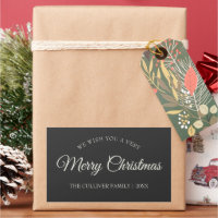 Holzkohle Sehr frohe Weihnachtsgeschenkmarke