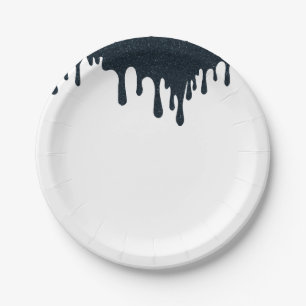 Holzkohle-Tropfen Minimalistische Party-Platte – A Pappteller