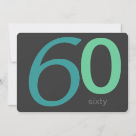 Holzkohle und Blue Custom 60. Geburtstag Einladung