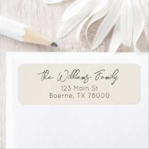 Holzkohle und Creme Moderne Schreibschrift Adresse