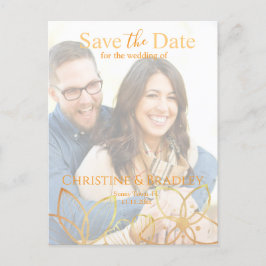 Holzkohle und Gold Save the Date Foto Postkarte