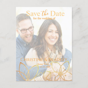 Holzkohle und Gold Save the Date Foto Postkarte