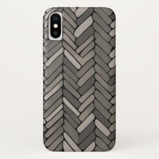 Holzkohle und Grauherringbone Elegant Geometric Case-Mate iPhone Hülle