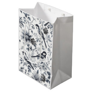 Holzkohlegraue Vogel-Toile-Geschenktasche Mittlere Geschenktüte