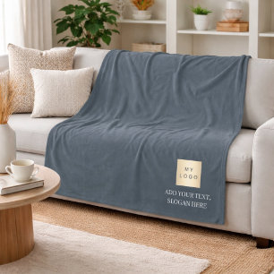 Holzkohlegraues Firmenlogo Unternehmensgeschenk Te Fleecedecke