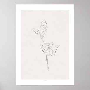 Holzkohlen-Blumendruck 'Helleborum Poster