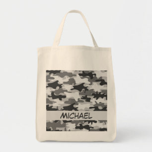 Holzkohlen-Grau-Camouflage-Tarnungs-Name Tragetasche