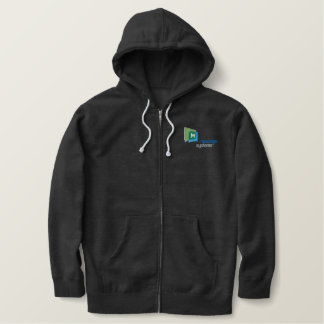 Holzkohlen-Heide-ZipHoodie Bestickter Hoodie