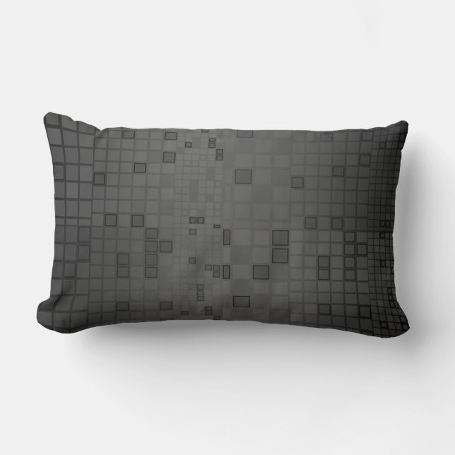 Holzkohlen-Mosaik-KissenLumbar Lendenkissen (Vorderseite)