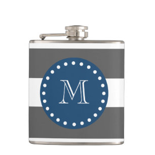 Holzkohlen-weiße Streifen Muster, Flachmann