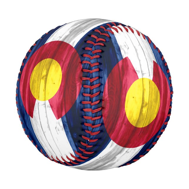 Holzkolorado-Flaggenbaseball Baseball (Schrägansicht)
