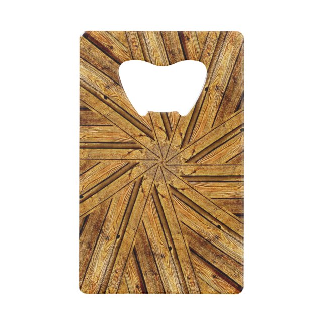 Holzkorn mit Monogramm Geldbeutel Flaschenöffner (Vorderseite)