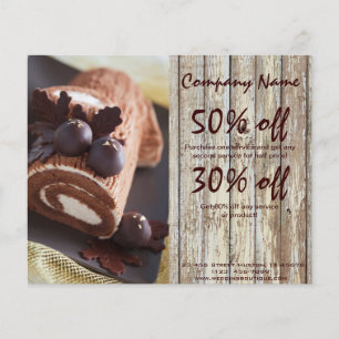 Holzkorn rustikaler Dessert Schokoladenkuchen Bäck Flyer