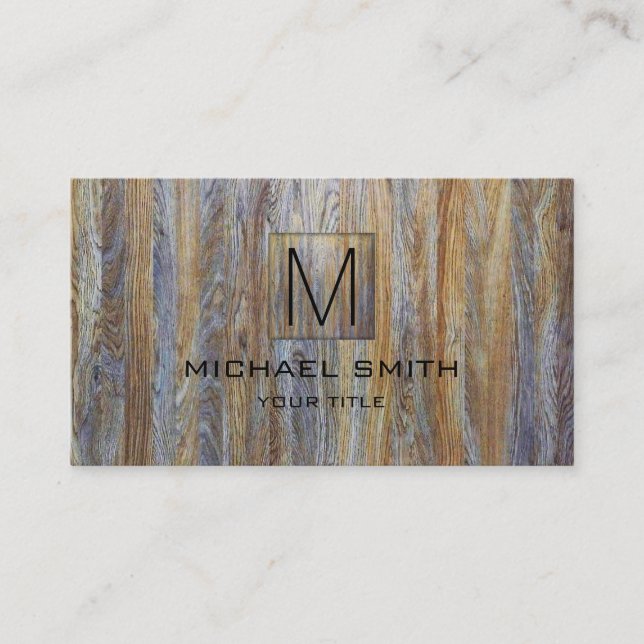 Holzkörner Berufliches elegantes Monogramm #23 Visitenkarte (Vorderseite)