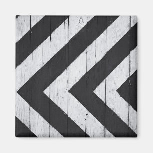 Holzkörner in Schwarz und Weiß gestrichen Magnet
