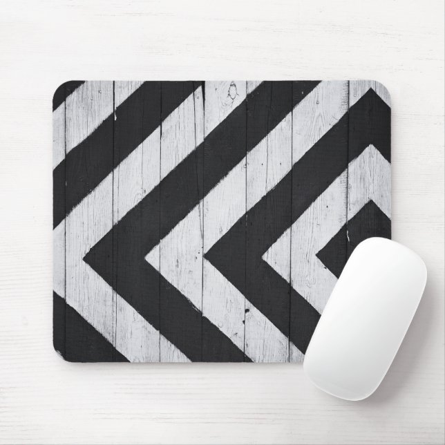Holzkörner in Schwarz und Weiß gestrichen Mousepad (Mit Mouse)