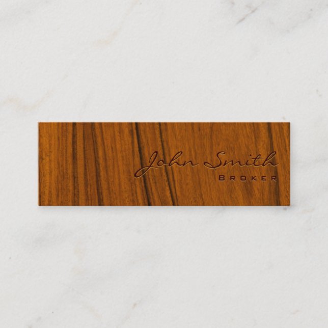 Holzkörner Real Anwesen Broker Business Card Mini Visitenkarte (Vorderseite)