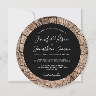 Holzkörner Rustikale Hochzeit Boho Schwarze Einlad Save The Date