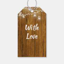 Holzkörner und Mason Jar Lights Rustikale Geschenk Geschenkanhänger