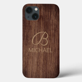 Holzkörnholz mit Monogramm-Personalisierter Bezeic Case-Mate iPhone Hülle