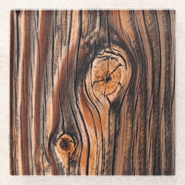Holzkörnmuster Glasuntersetzer (Vorderseite)