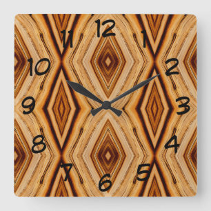 Holzkörnmuster Quadratische Wanduhr