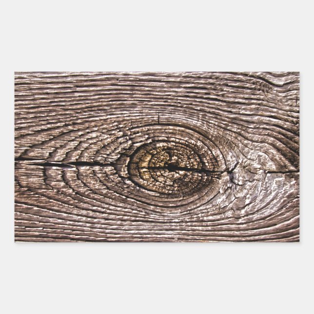 Holzkörntextur Rechteckiger Aufkleber (Vorderseite)