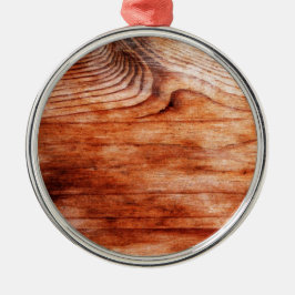 Holzkörntextur Silbernes Ornament