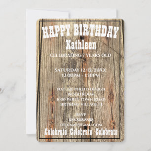 HOLZKÖRPER FOTO PLAYBILL GEBURTSTAG EINLADUNG