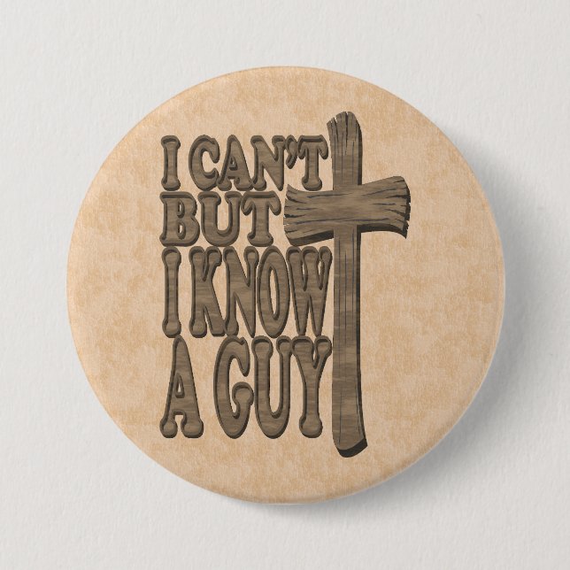 Holzkreuz Christi 3d Christliches Design Button (Vorderseite)
