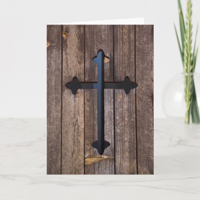Holzkreuz-Grußkarte Karte (Vorderseite)