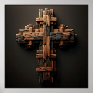 Holzkreuz-Poster Poster