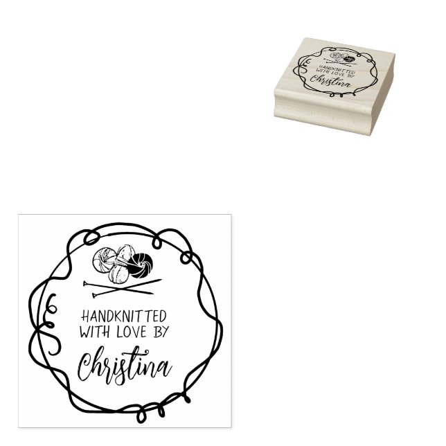 Holzkunst Briefmarke handgefertigt mit Liebe Gummistempel (Stempel)
